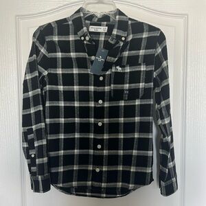 Abercrombie Kids Plaid Button Down Shirt Size 9/10 NWT